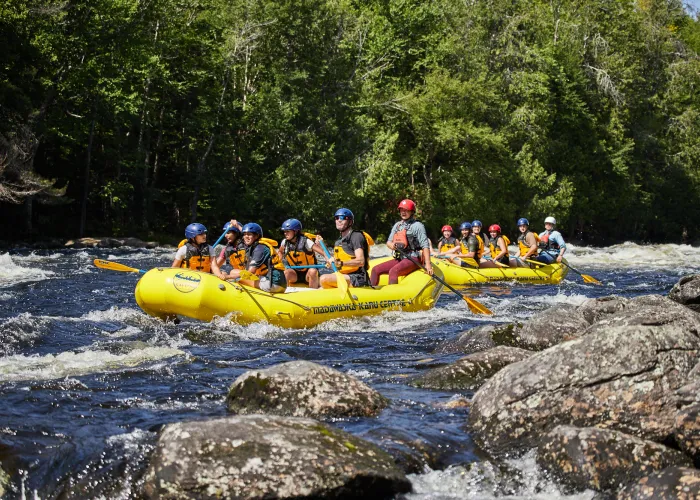 rafts full of people going down the Madawaska